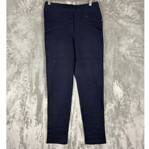 James Lakeland Navy Blue Pull On Trousers Made in Italy Slim Leg Pants Woman's 8